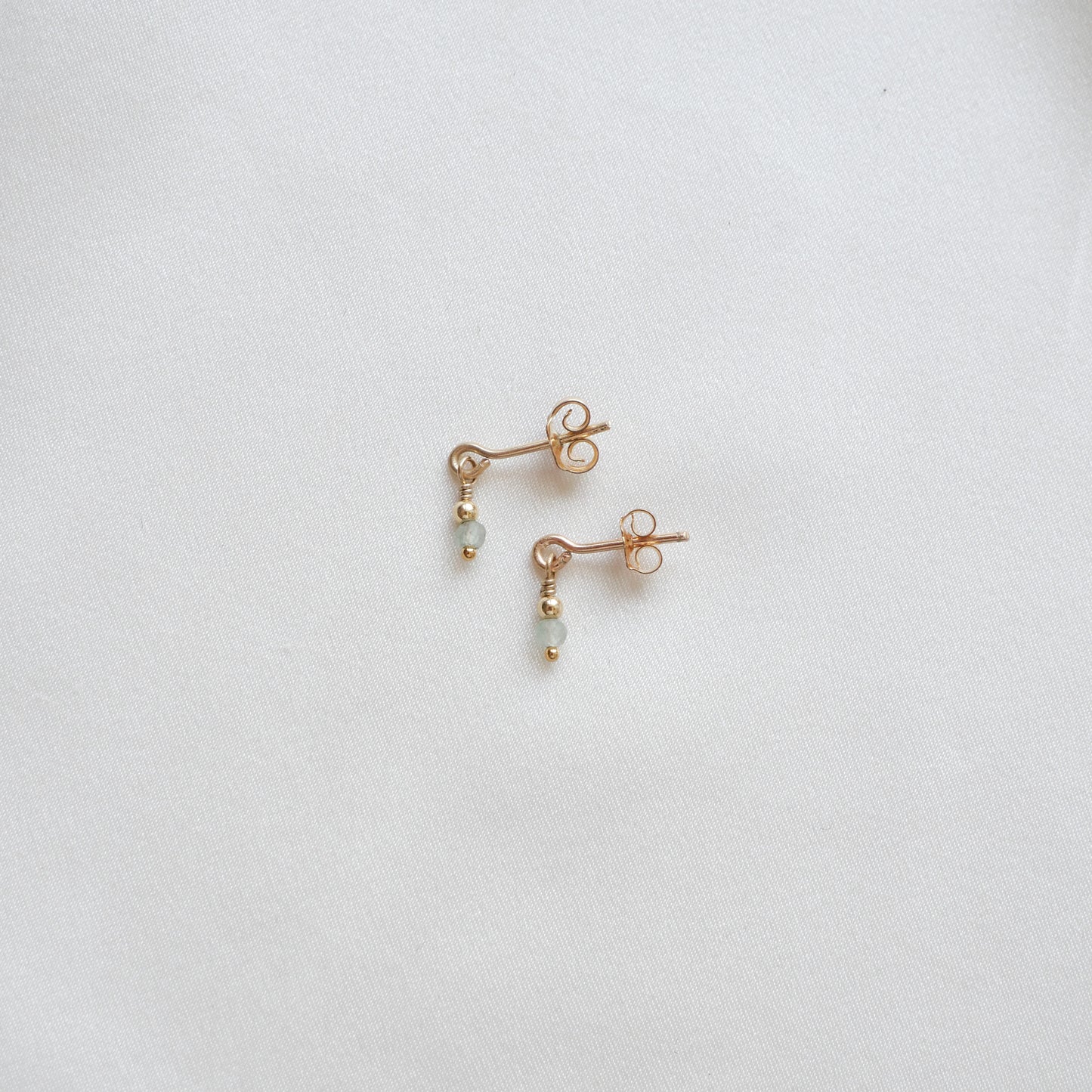 Boucles d'oreilles puces Nicole - Aventurine verte