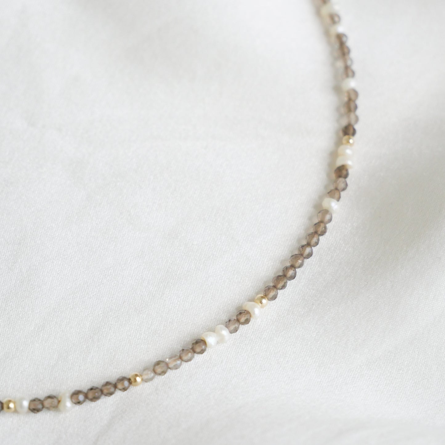 Collier-double bracelet Monique - Quartz fumé