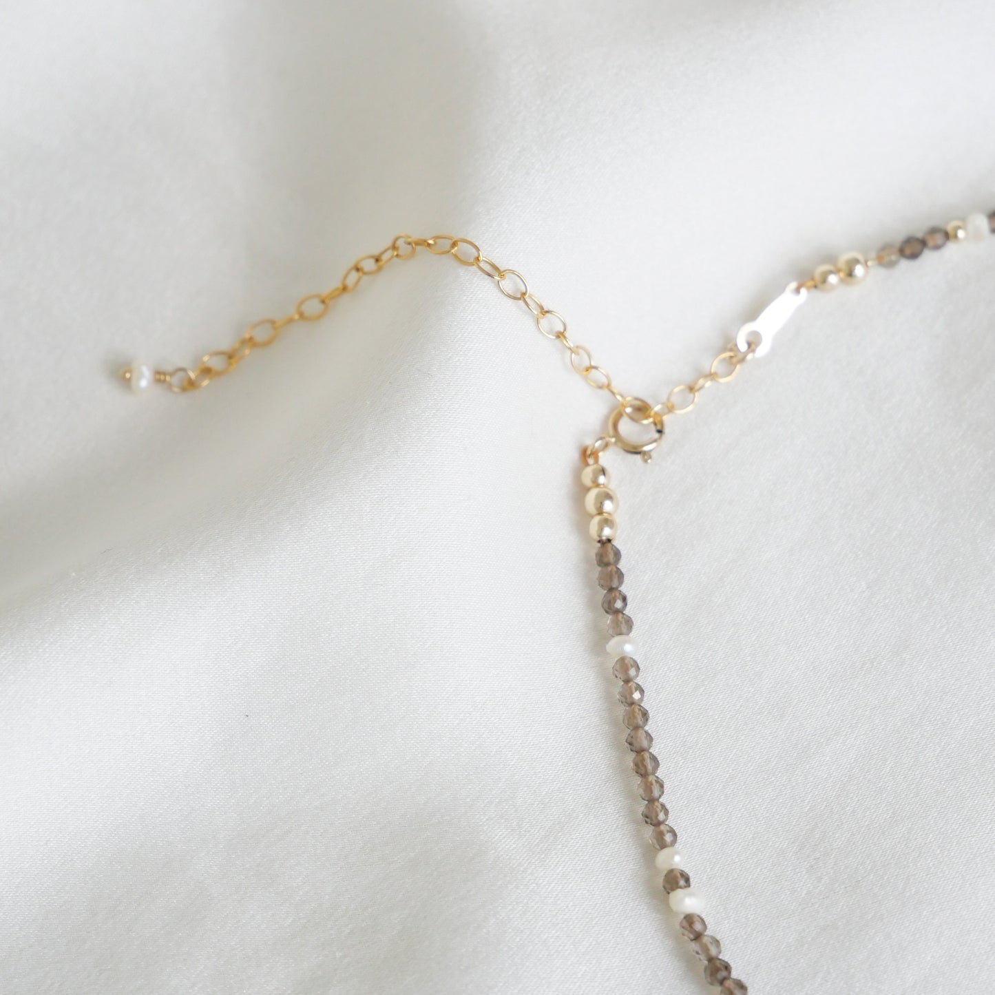 Collier-double bracelet Monique - Quartz fumé