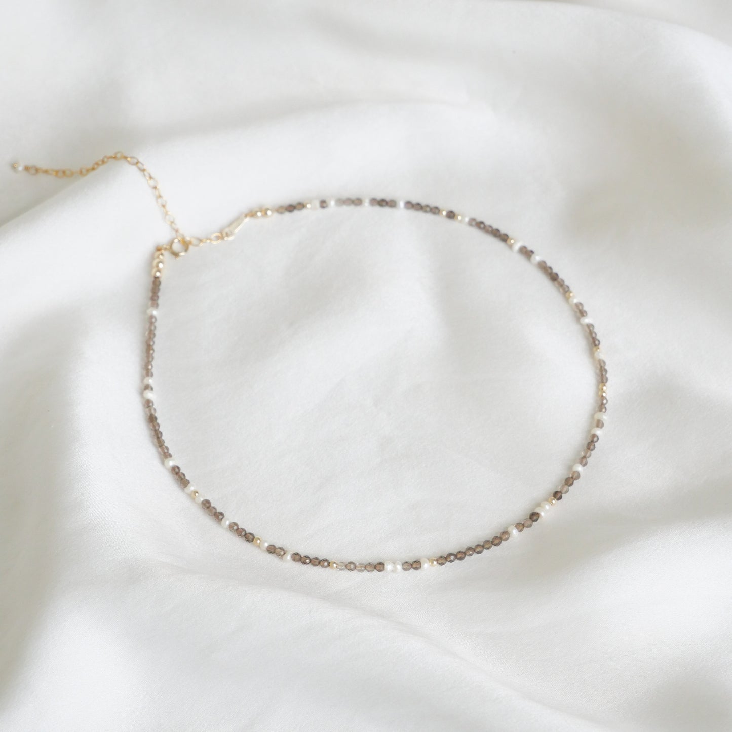 Collier-double bracelet Monique - Quartz fumé