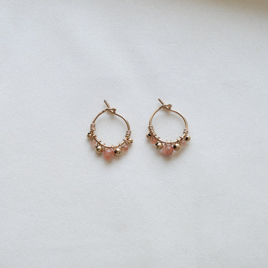 Mini créoles Voneta - Gold sun stone