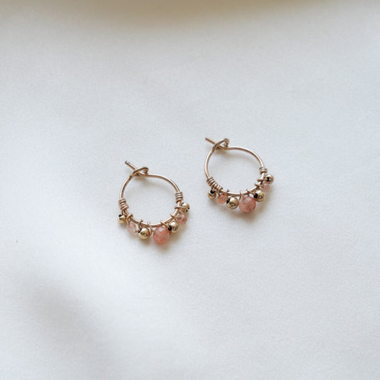Mini créoles Voneta - Gold sun stone