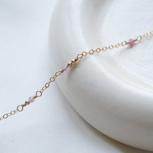 Choker Céleste - Tourmaline rose