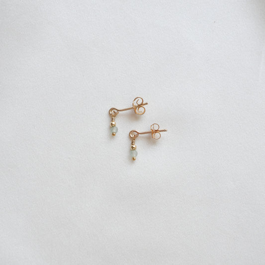 Boucles d'oreilles puces Nicole - Aventurine verte