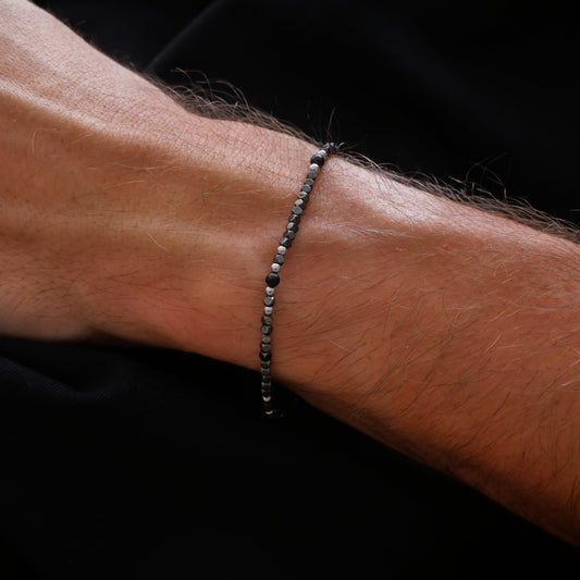 Bracelet homme Raoul - Onyx, hématite silver