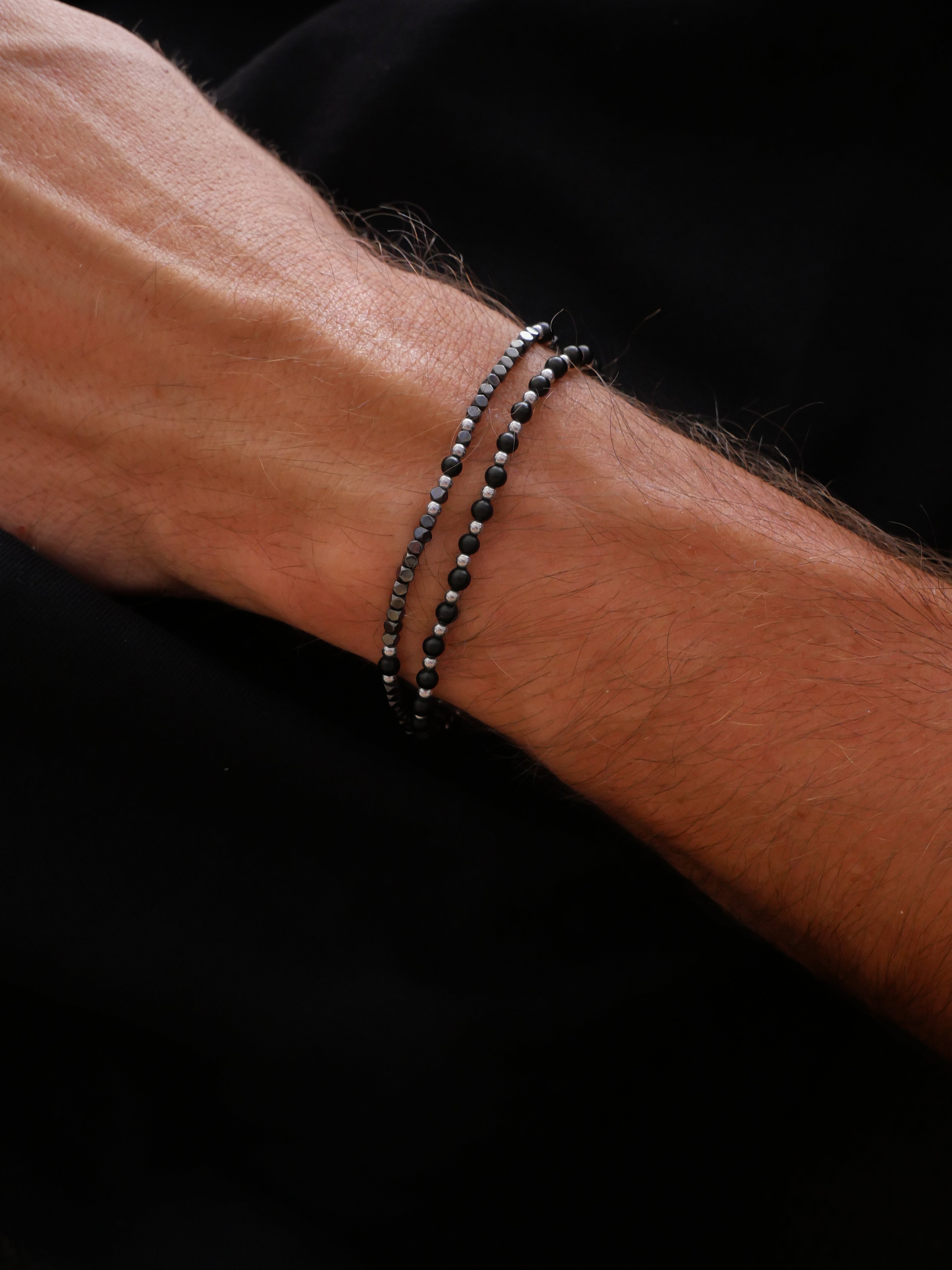 Bracelet homme Raoul - Onyx, hématite silver