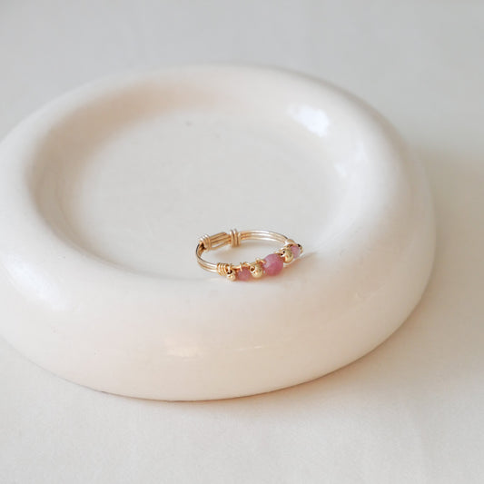 Bague Thaïs - Aventurine rose