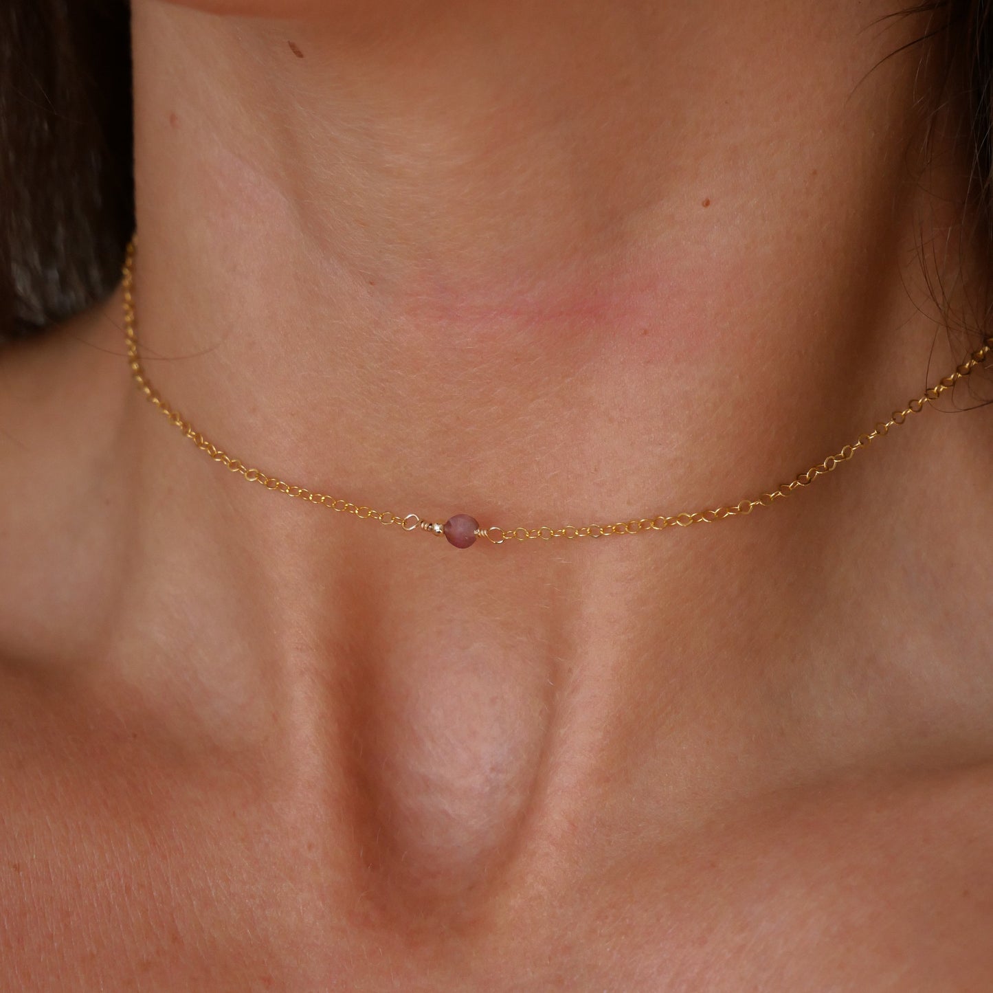 Chocker Anaya - Tourmaline rose
