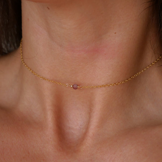 Chocker Anaya - Tourmaline rose