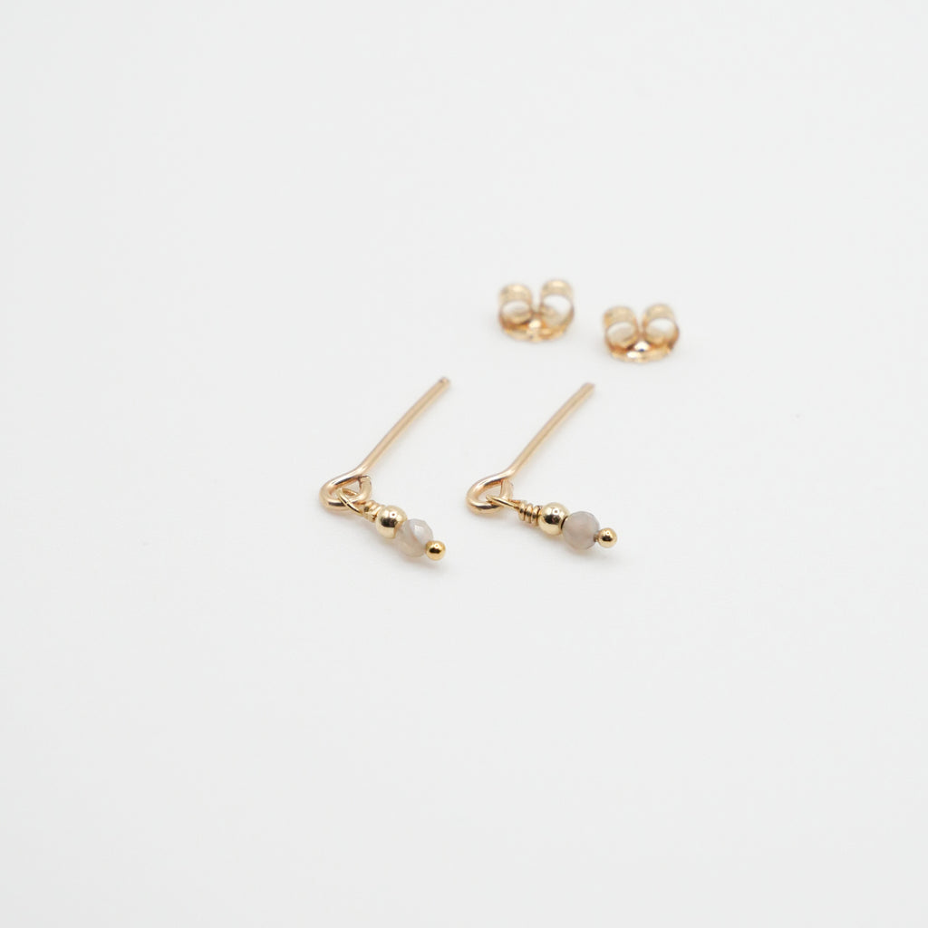 Boucles d'oreilles puces Nicole - Agate du Botswana