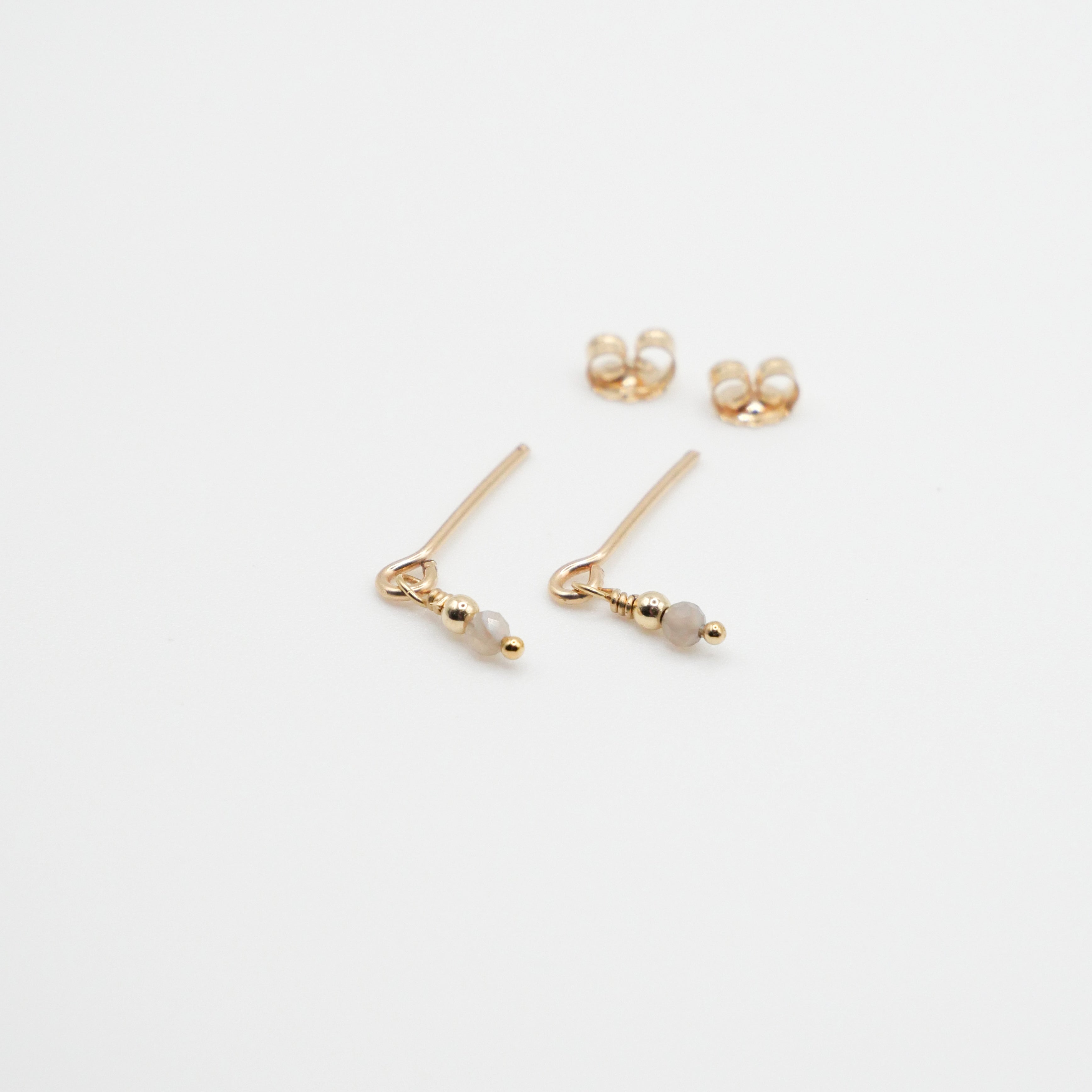 Boucles d'oreilles puces Nicole - Agate du Botswana