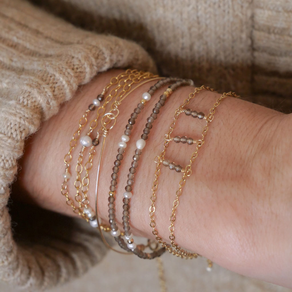 Jonc double noeud Manotte - Or laminé