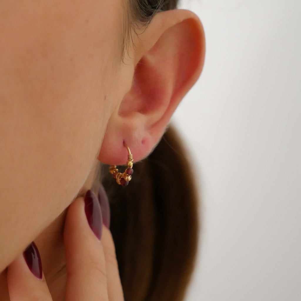 Mini créoles Voneta - Grenat