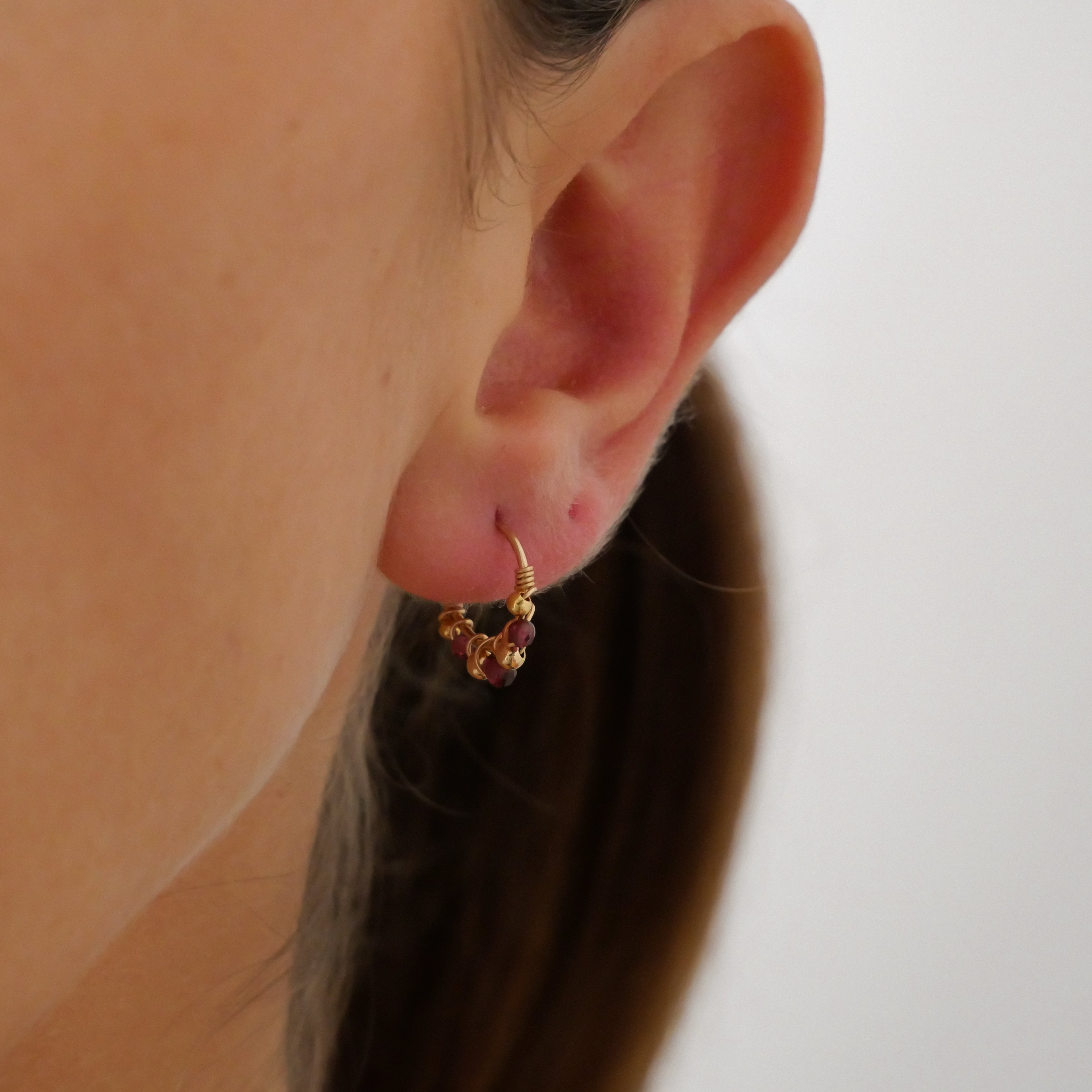 Mini créoles Voneta - Grenat