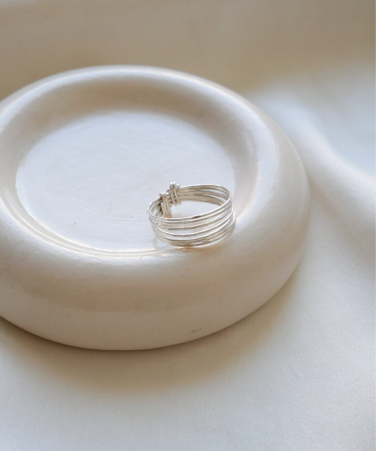 Bague Donia - multi-rangs martelés Argent 925