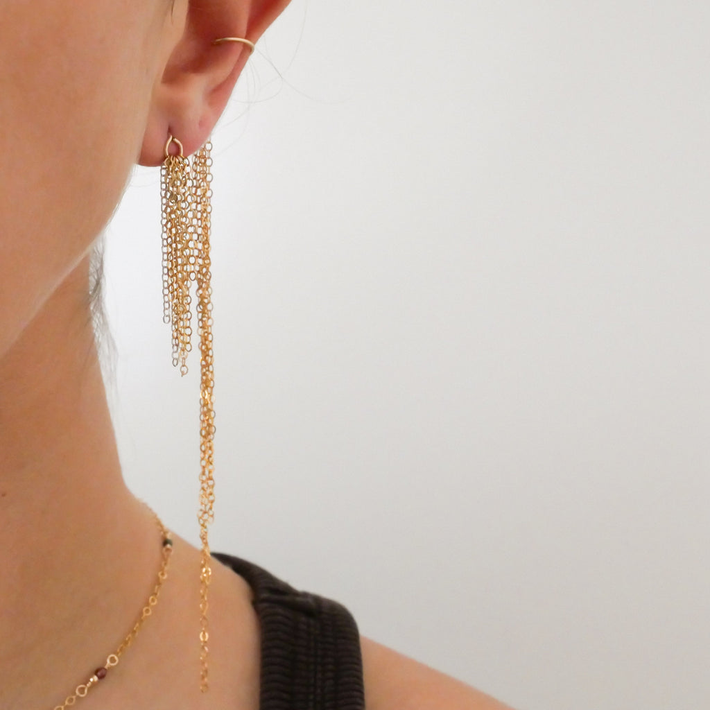 Boucles d'oreilles Comète - Or Laminé & Argent 925