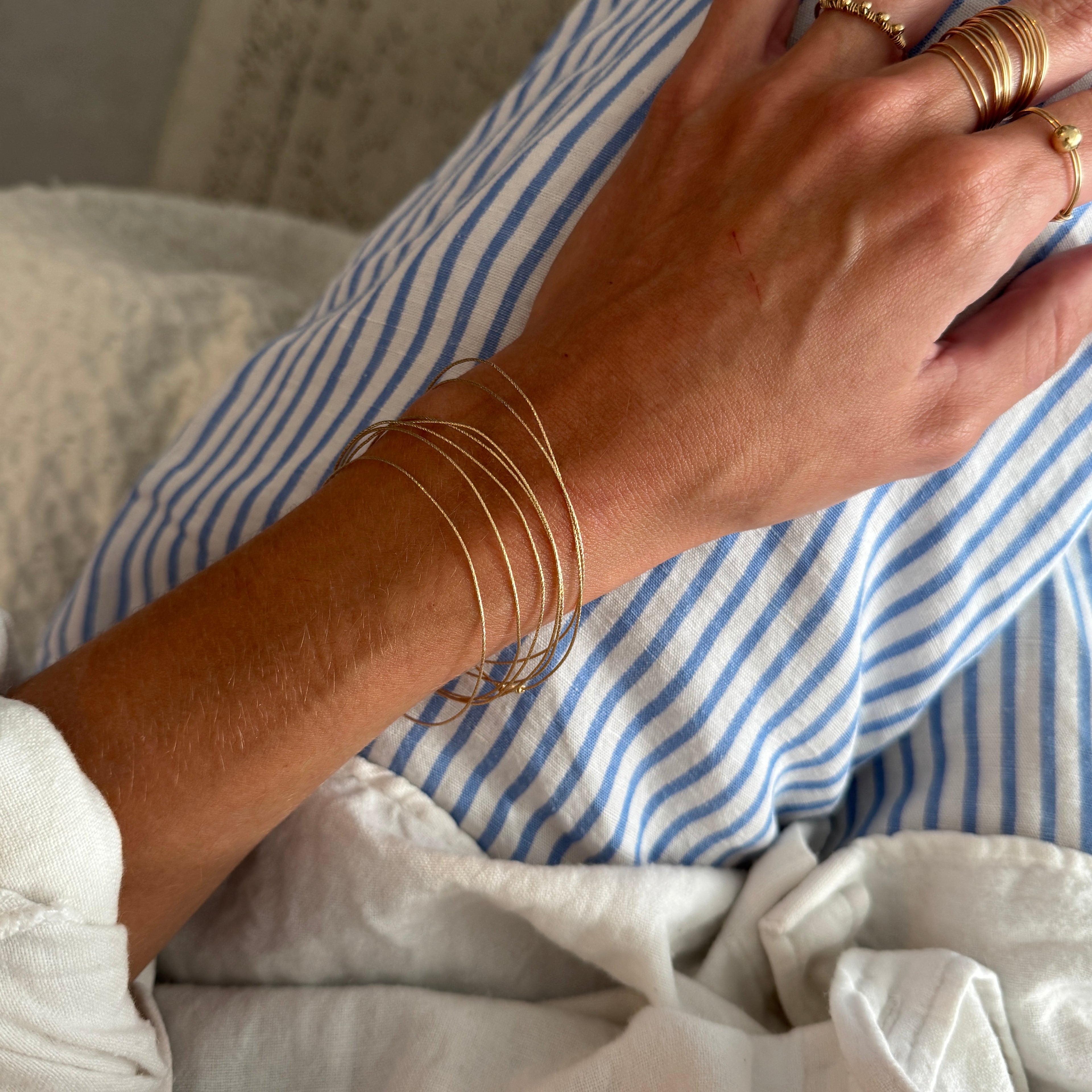 Joncs semainier scintillant Méora - Or Laminé