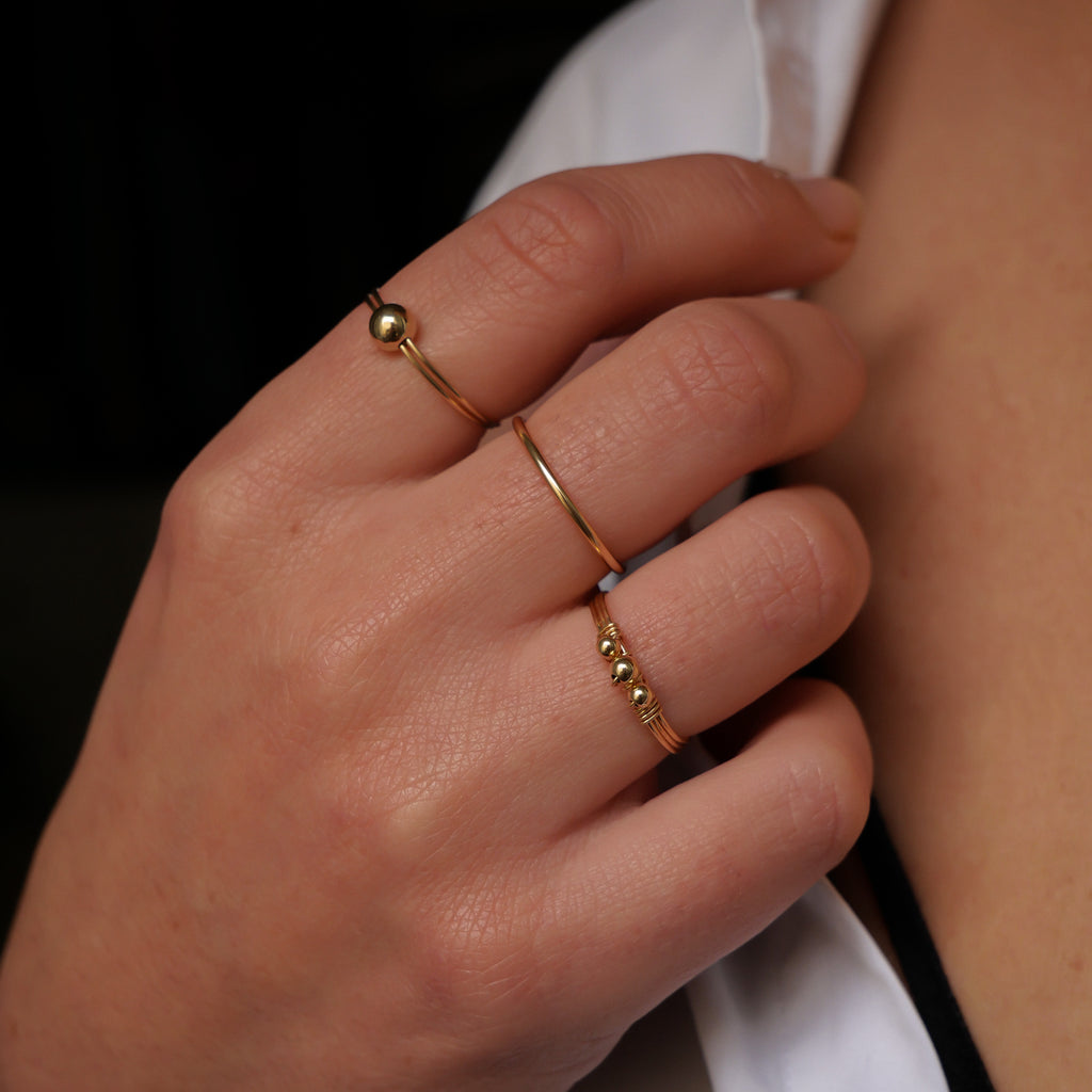 Bague Bouton - Or Laminé