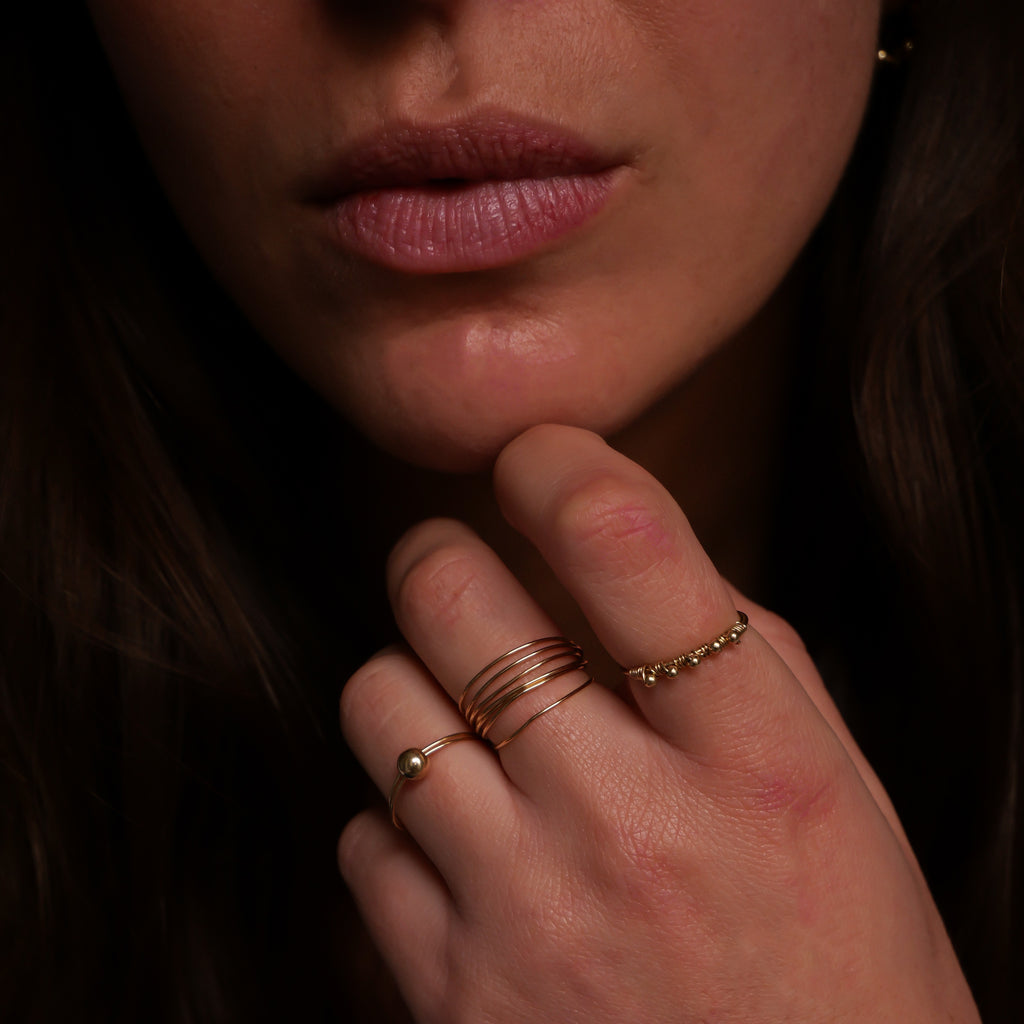 Bague Bouton - Or Laminé