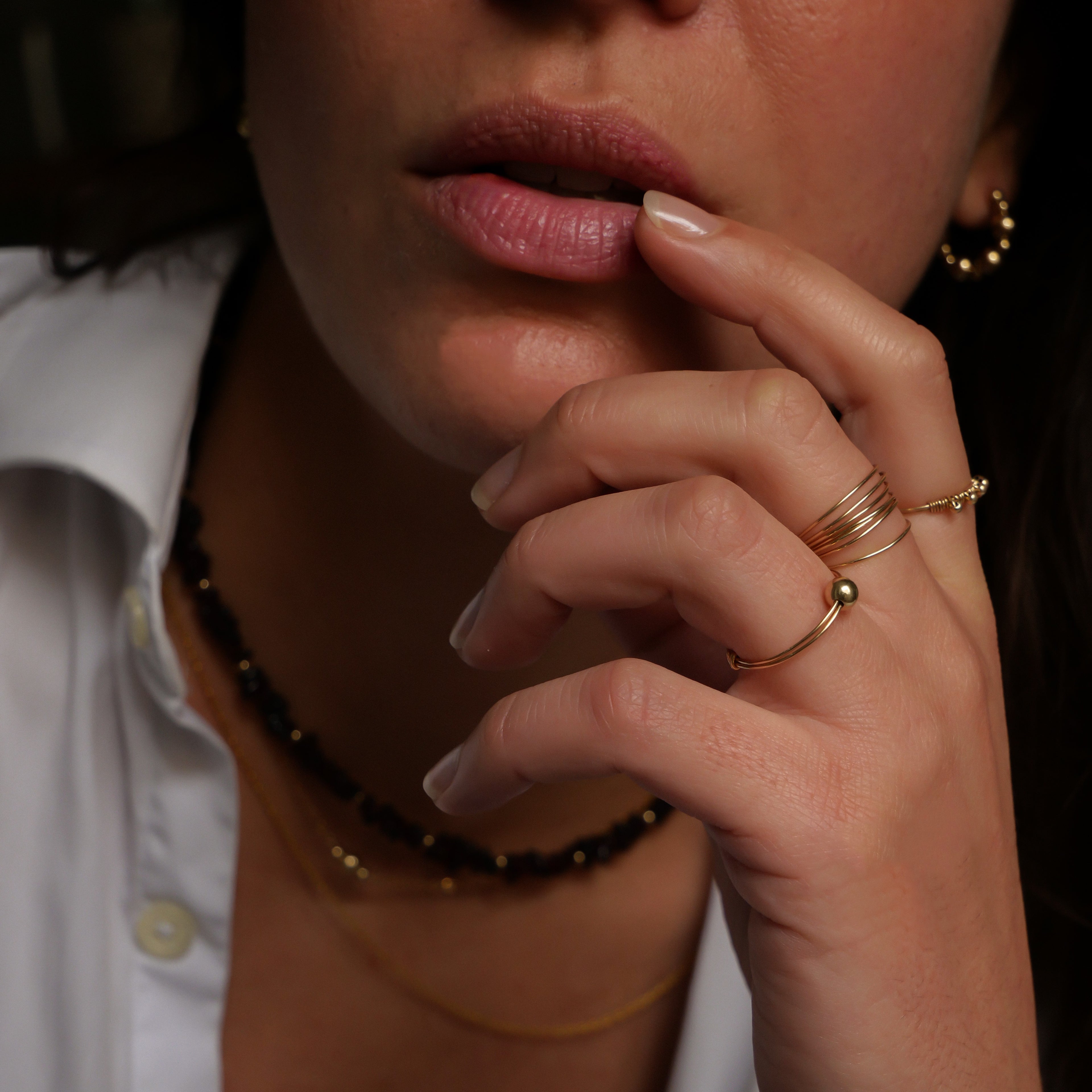 Bague Bouton - Or Laminé