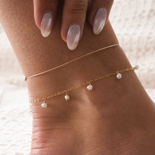 Bijou de cheville Léona - Perles de culture