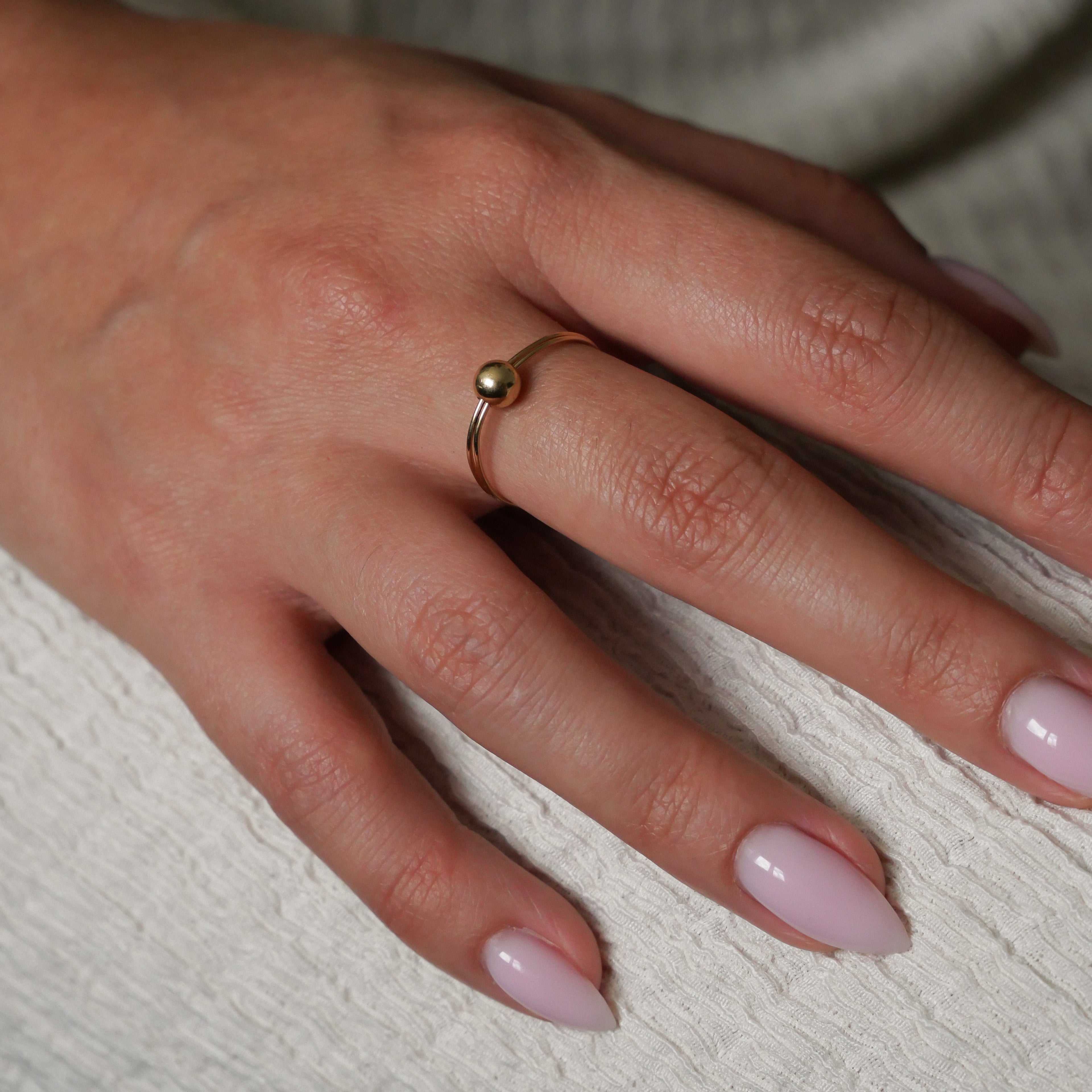 Bague Bouton - Or Laminé