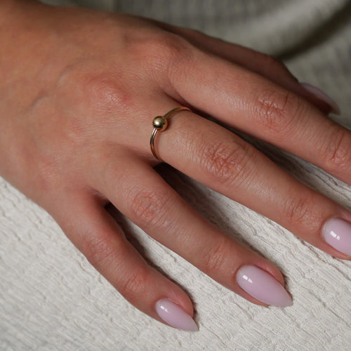 Bague Bouton - Or Laminé