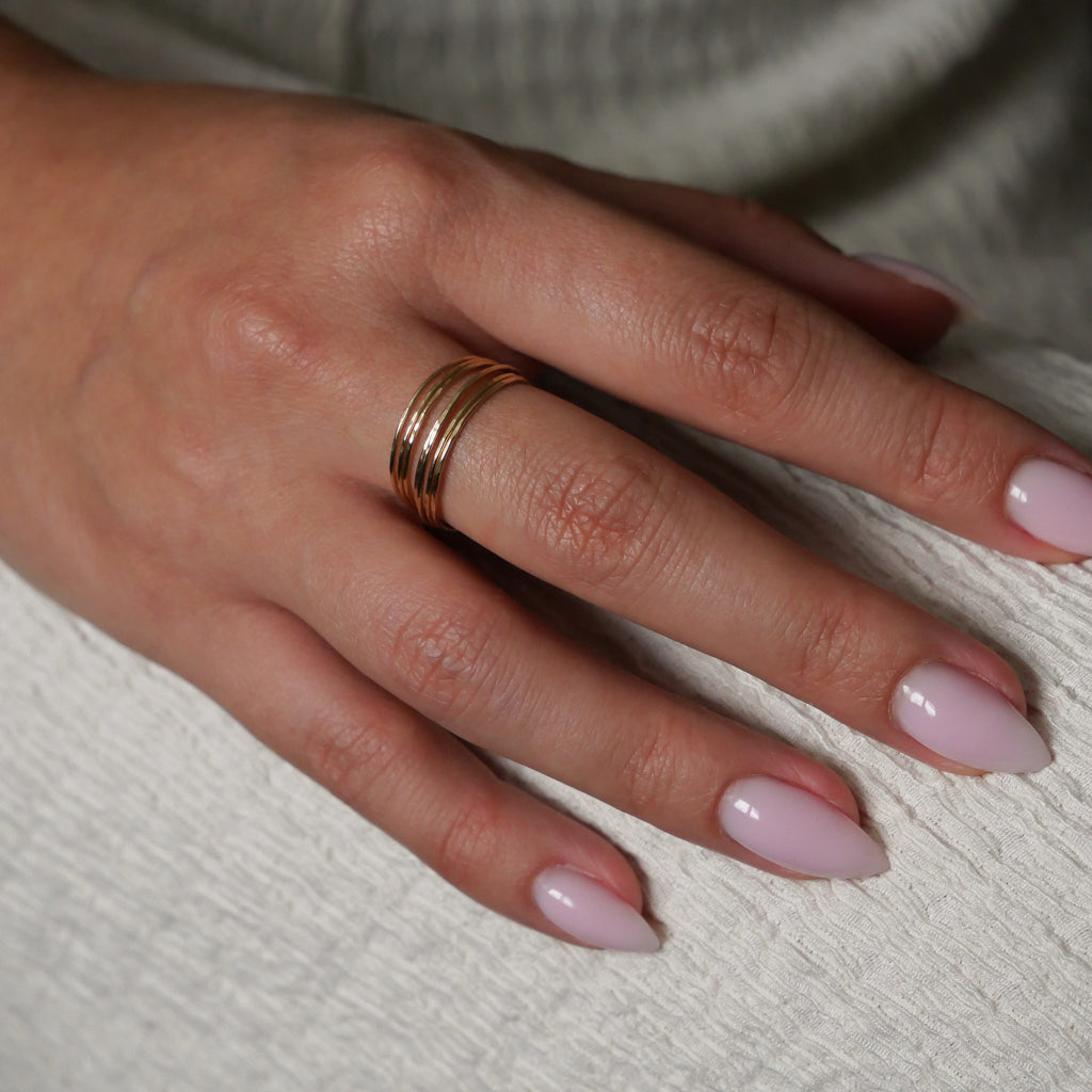 Bague Donia - multi-rangs martelés