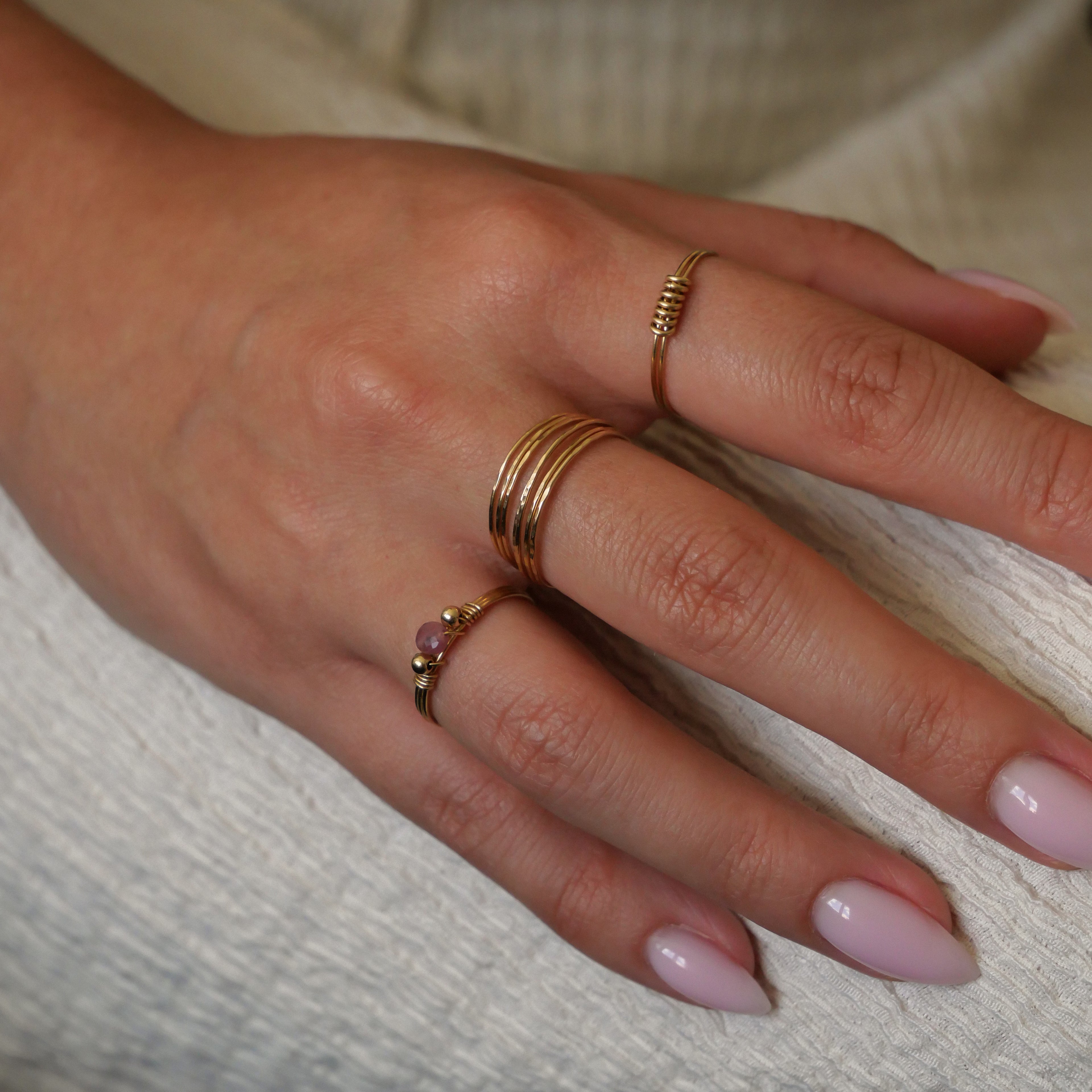 Bague Donia - multi-rangs martelés