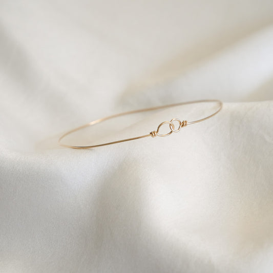 Jonc double noeud Manotte - Or laminé